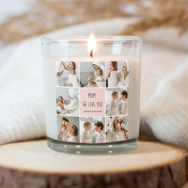 Adesivo Quadrado Foto Collage Mãe Nós Amo Você Melhor Presente Mãe (Criador carregado)