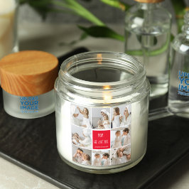 Adesivo Quadrado Foto Collage Mãe Vermelho Nós Amo Você Melhor Pres