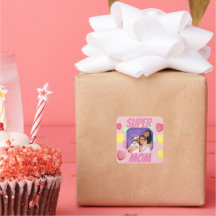 Foto Colorida da Super Mãe Rosa Corações Coloridos