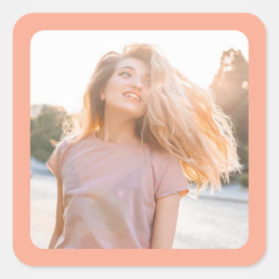 Adesivo Quadrado Foto da borda de pêssego