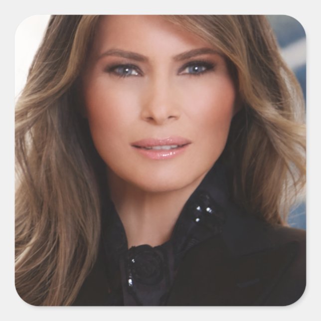Adesivo Quadrado Foto da Casa Branca Oficial Melania Trump (Frente)
