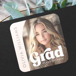 Adesivo Quadrado Foto de arco luz pincelada cor-de-rosa graduação d