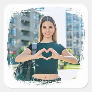 Adesivo Quadrado Foto de Borda Grunge Moderna