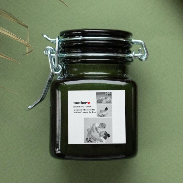 Adesivo Quadrado Foto de Colagem Moderna e Texto Vermelho Doente Mã (Criador carregado)