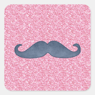 ADESIVO QUADRADO FOTO DE GELO AZUL DE MUSTACHE PINK