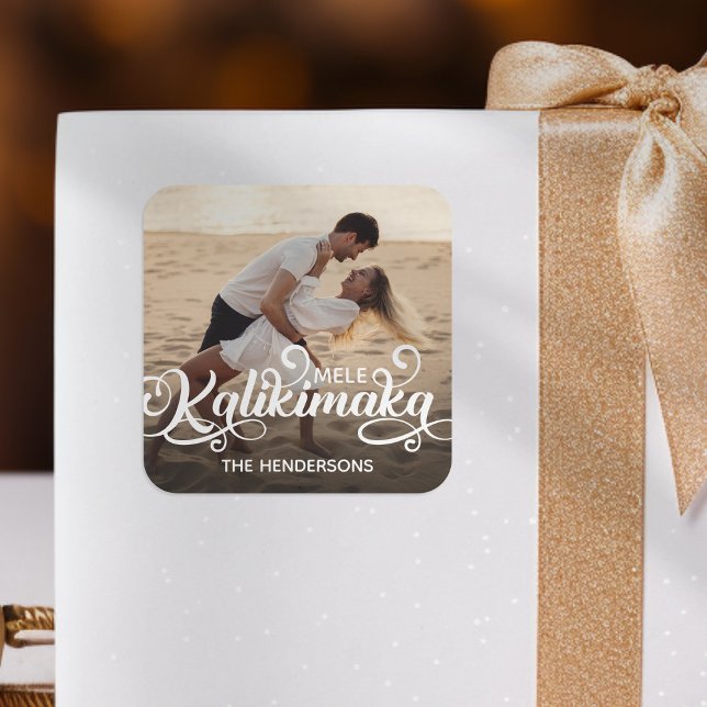 Adesivo Quadrado Foto de Natal Mele Kalikimaka (Criador carregado)