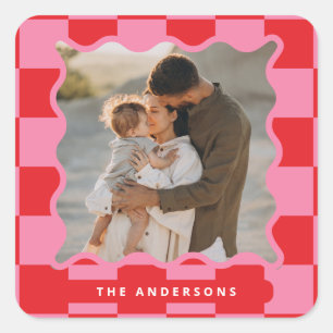 Adesivo Quadrado Foto de Natal mínima do controlo moderno das ondas