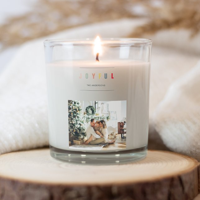 Adesivo Quadrado Foto de Natal Moderno Simples | Feriado alegre (Criador carregado)