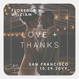 Adesivo Quadrado Foto de Obrigados e amor minimalista moderno