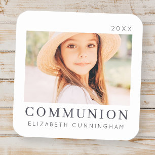 Adesivo Quadrado Foto de Primeira Comunhão Personalizada por Chic 