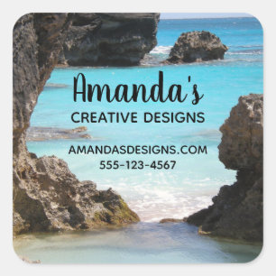 Adesivo Quadrado Foto de Tropical Island Coast & Sea Business