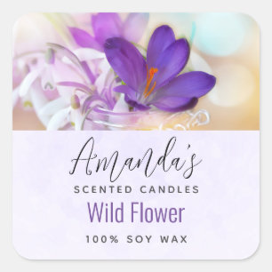 Adesivo Quadrado Foto de uma Bonito Biz de Velas de Primavera de Ro