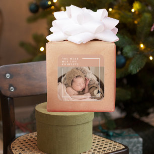 Adesivo Quadrado Foto do bebê moderno   Você Faz Minha Vida Complet