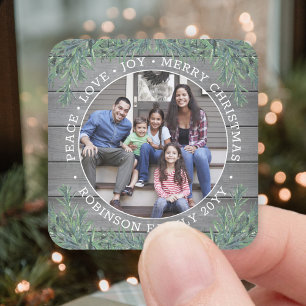 Adesivo Quadrado Foto e texto Venerado Natal e Cinza