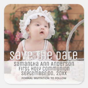 Adesivo Quadrado Foto em primeiro lugar, sagrada comunhão, minimali