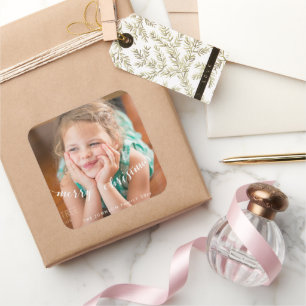 Adesivo Quadrado Foto giro Vinhetas de Natal Feliz