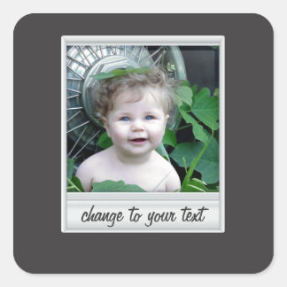 Adesivo Quadrado foto instantânea - fotoframe - a preto