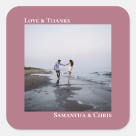 Adesivo Quadrado Foto minimalista Dusty Rosa Love & Obrigados Wedin