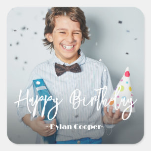 Adesivo Quadrado Foto Personalizada Aniversário