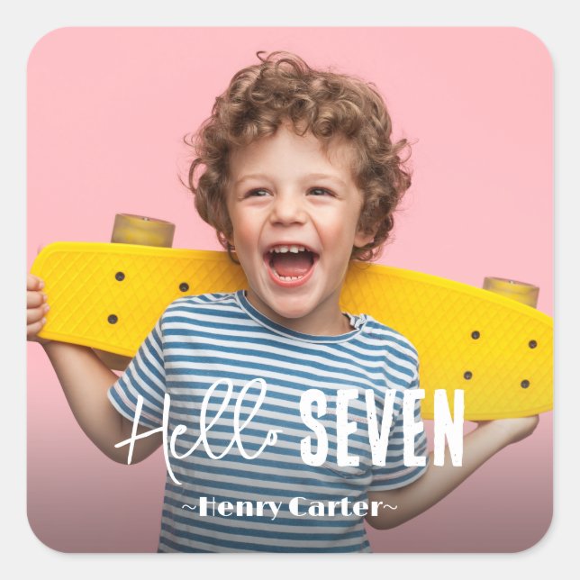 Adesivo Quadrado Foto Personalizada Aniversário (Frente)