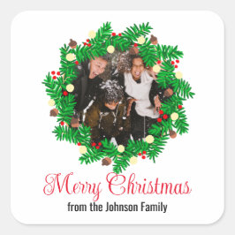 Adesivo Quadrado Foto personalizada de Fesath Feliz Natal