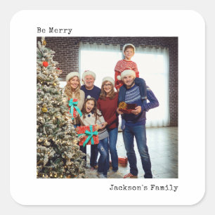 Adesivo Quadrado Foto personalizada de Natal para máquinas de escre
