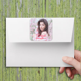 Adesivo Quadrado Foto personalizada do Formando Elegante