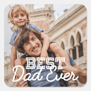 Adesivo Quadrado Foto personalizada do melhor Pai já Legal e modern