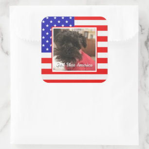 Adesivo Quadrado Foto personalizada Quadro EUA Bandeira Americana D