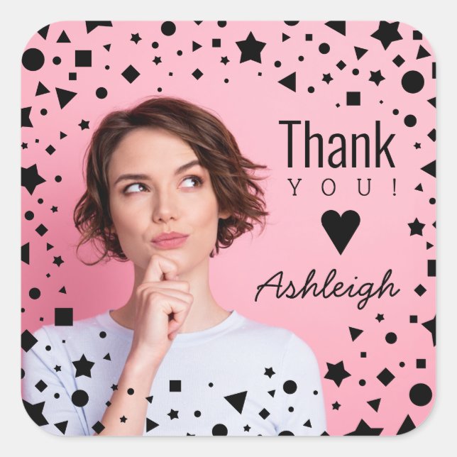 Adesivo Quadrado Foto Personalizada Que Aniversário (Frente)