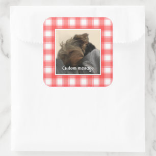 Adesivo Quadrado Foto personalizada, Xadrez de fazendeiros brancos