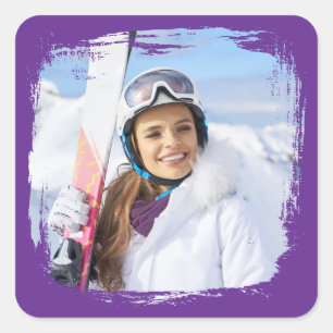 Adesivo Quadrado Foto Real Purple Modern Grunge Border