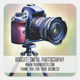 Adesivo Quadrado Fotografia Comercial Obrigado