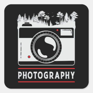 Adesivo Quadrado Fotografia Fotógrafo Câmera Lente Presente Engra