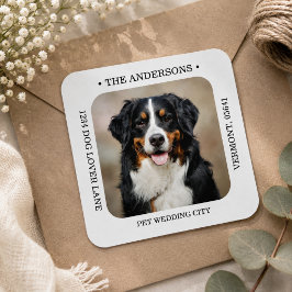 Adesivo Quadrado Fotografia Personalizada Endereço de Devolução de 