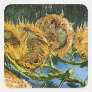 Adesivo Quadrado Four Cut Sunflower por Vincent van Gogh