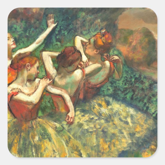 Adesivo Quadrado Four Dancers Edgar Degas (Frente)
