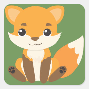 Adesivo Quadrado Fox feliz
