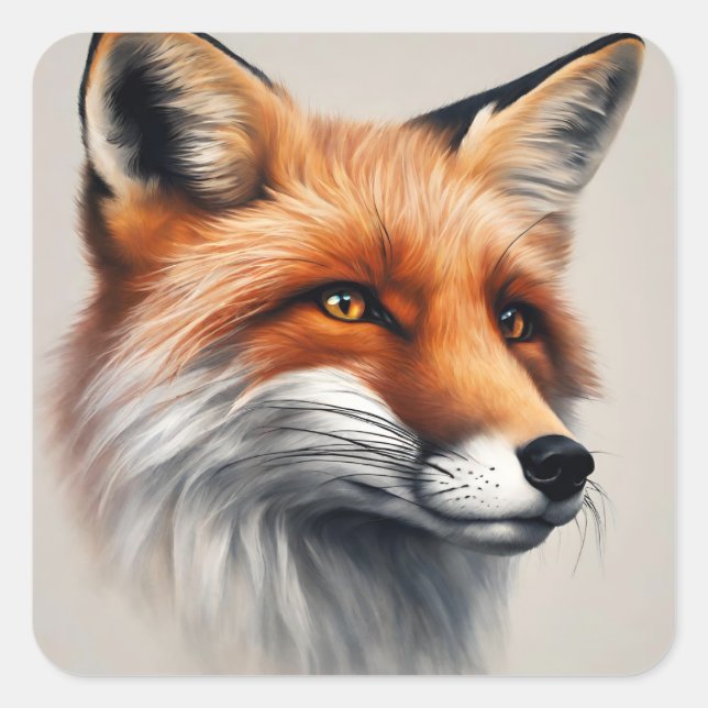 Adesivo Quadrado Fox Majestosa (Frente)