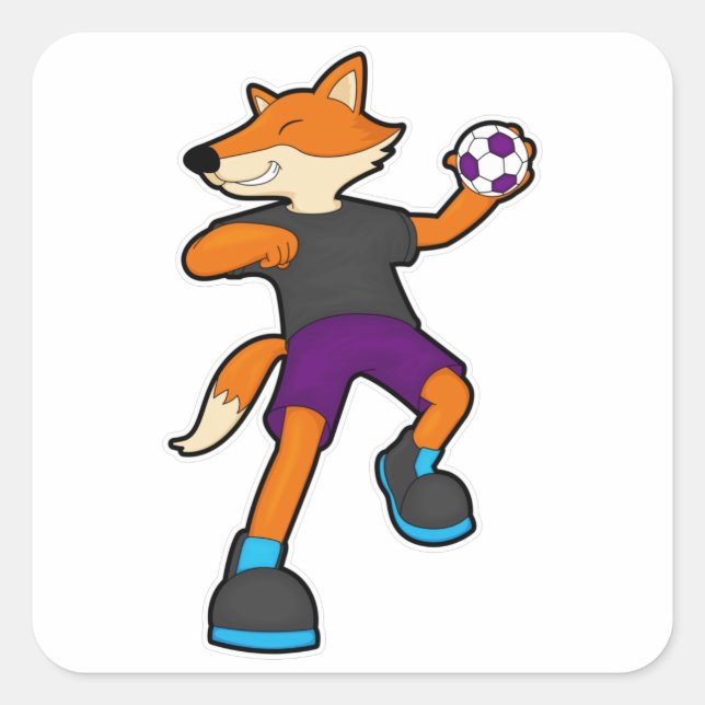 Adesivo Quadrado Fox no jogador de Handball com Handball (Frente)