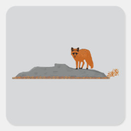 Adesivo Quadrado 🦊 Fox on the Rock Stickers