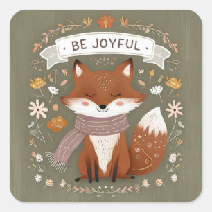 Adesivo Quadrado Fox silenciosa - Design inspirado na natureza