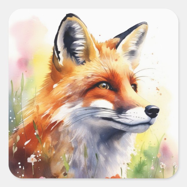 Adesivo Quadrado Fox Stickers (Frente)