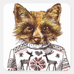 Adesivo Quadrado Fox vestido Foxy