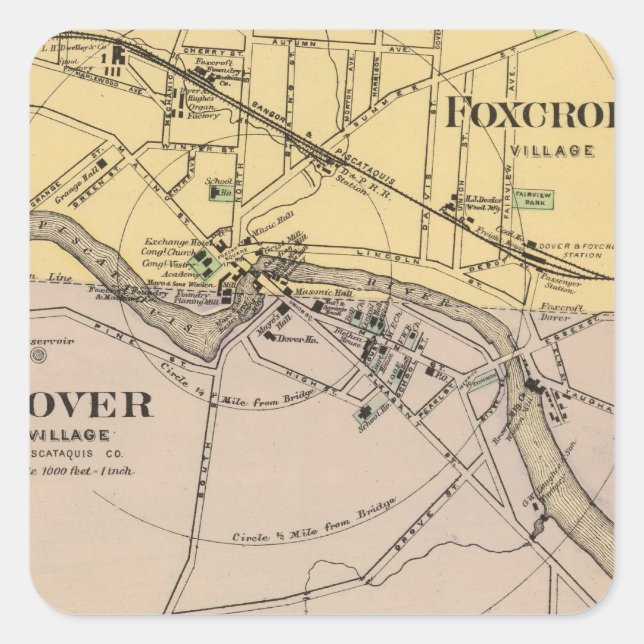 Adesivo Quadrado Foxcroft, Dover (Frente)