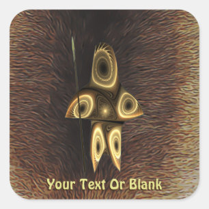 Adesivo Quadrado Fractal Inuit Hunter