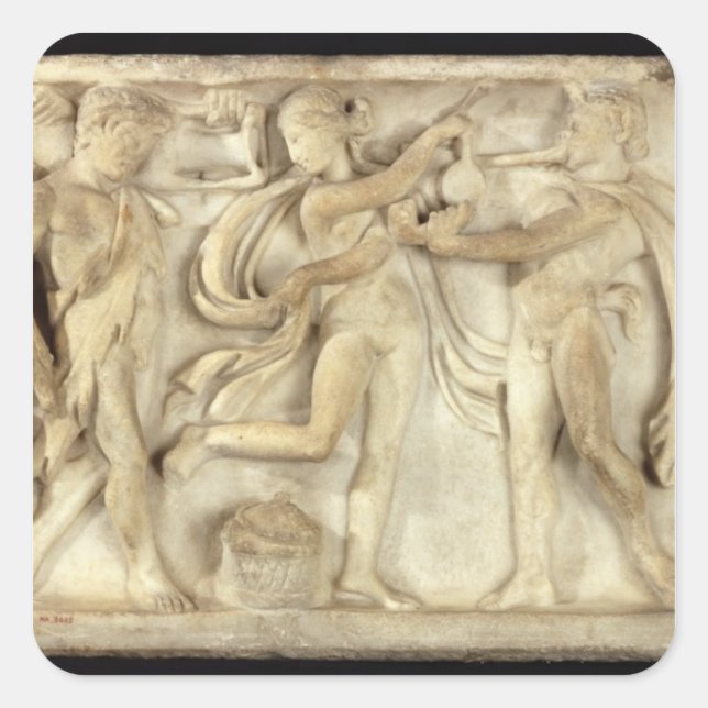 Adesivo Quadrado Fragmento de sarcófago (Frente)