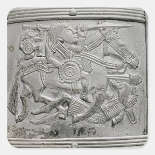 Adesivo Quadrado Fragmento do capacete, do tesouro de Sutton Hoo