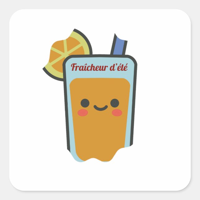 Adesivo Quadrado Fraîcheur d'été (Frente)
