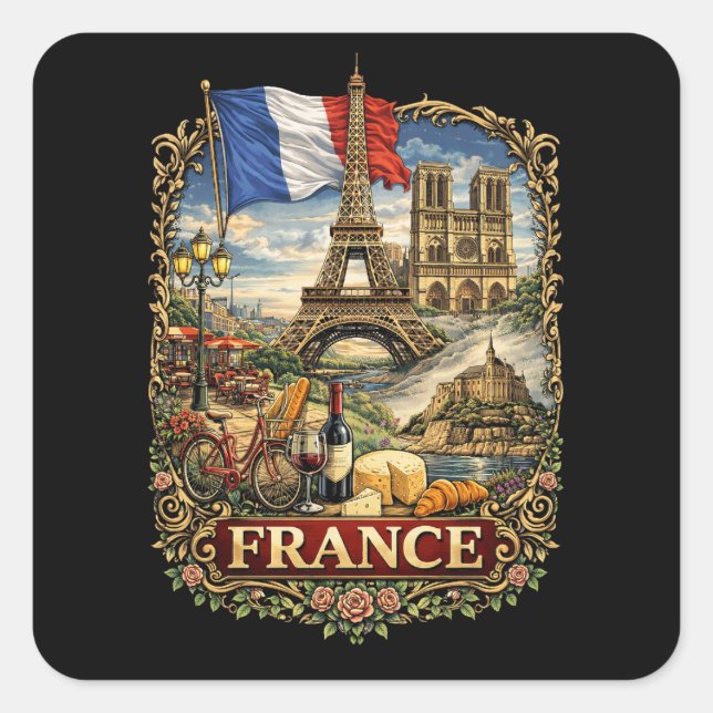 Adesivo Quadrado França (Frente)